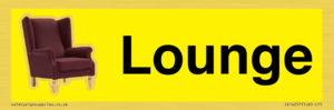 Lounge Dementia Friendly Yellow SIgn